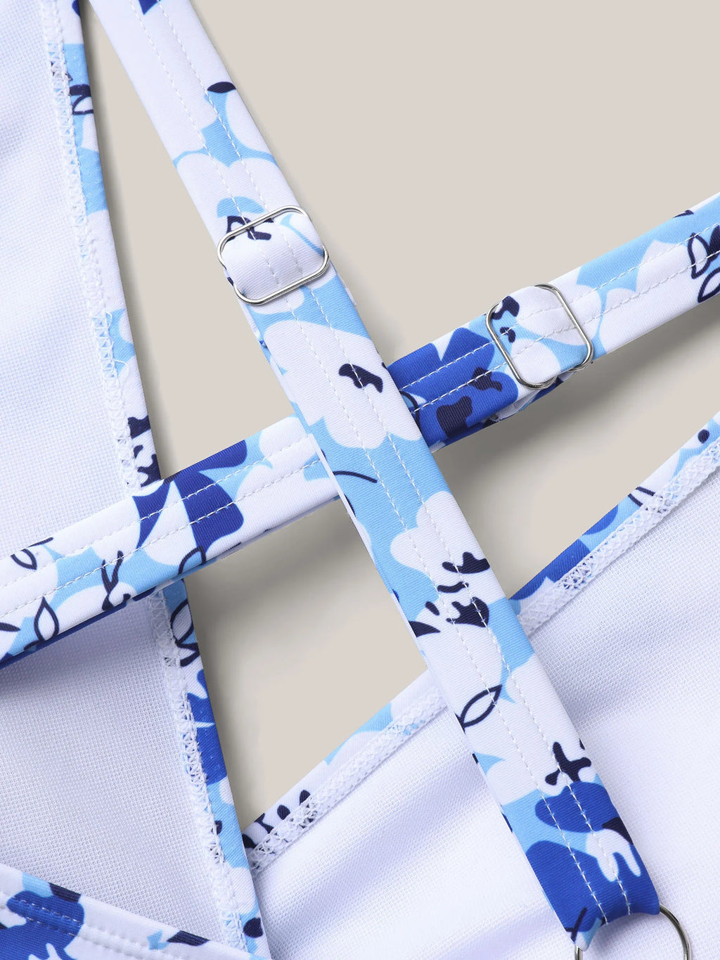 Floral Print Belted Flared Swim Dress