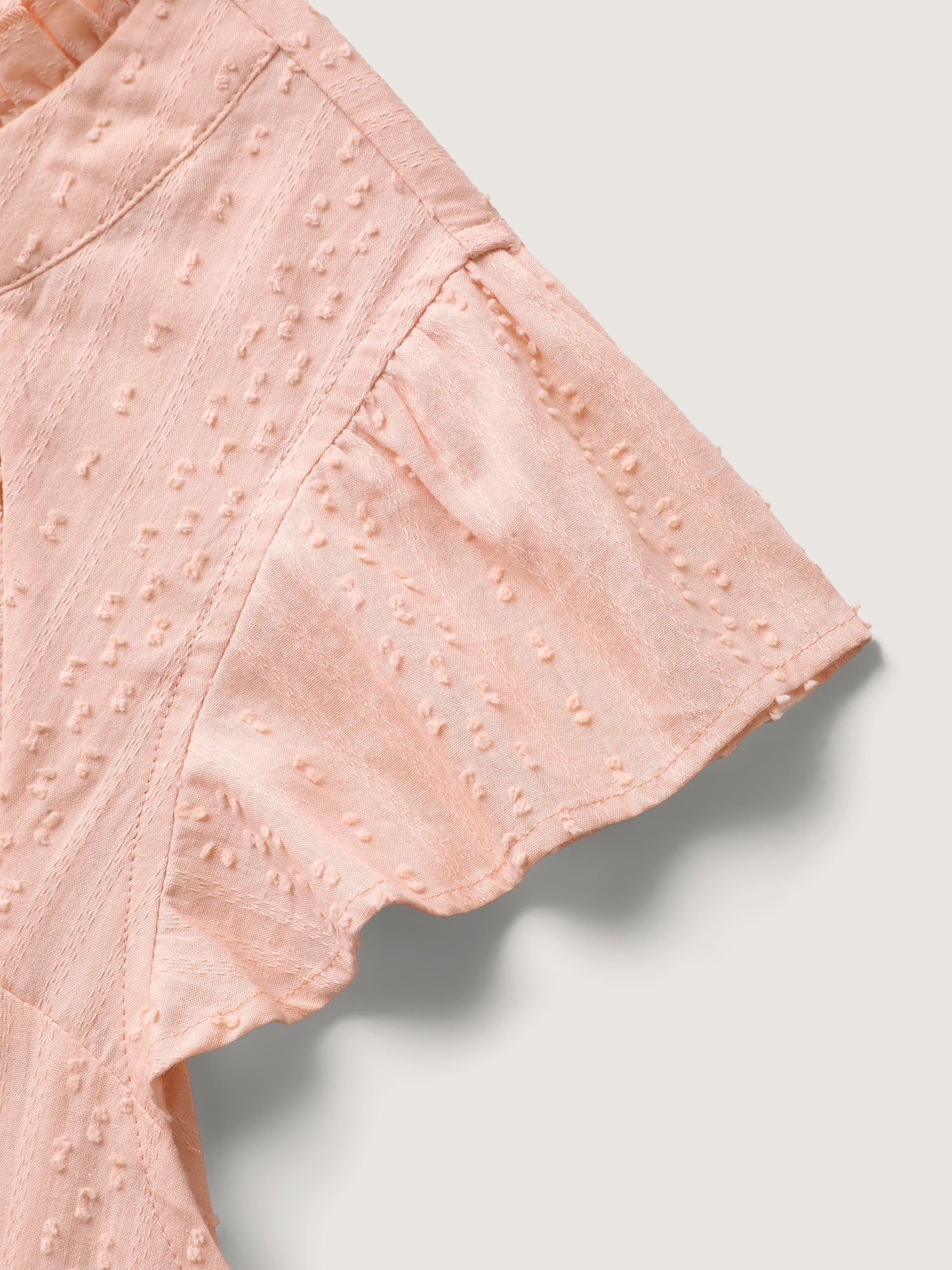 Cotton Cut-Out Lace Ruffled Neck Blouse