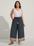 Boho Stretchy Waist Wide-Leg Pants