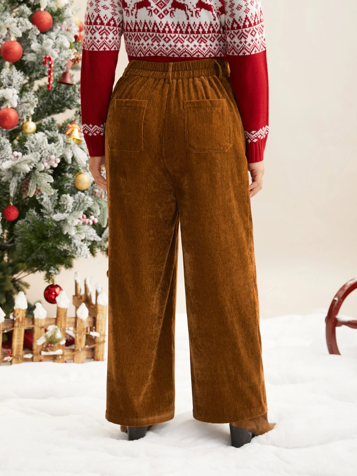 Mid Rise Button Up Straight Leg Pants