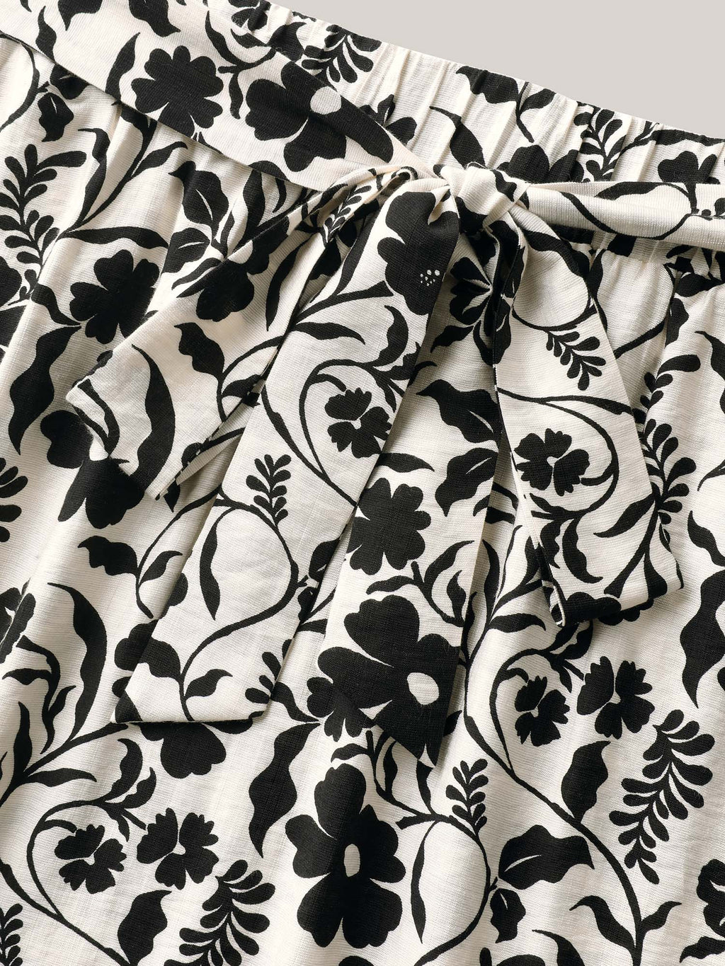 Floral Print Belted Midi A-Line Skirt