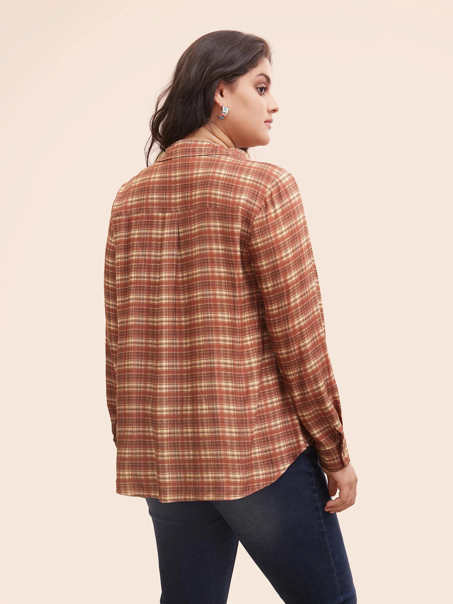 Plaid Long Sleeves Blouse