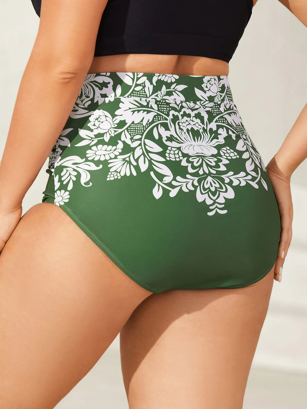 Floral Print Cheeky Coverage Swim Bottoms
