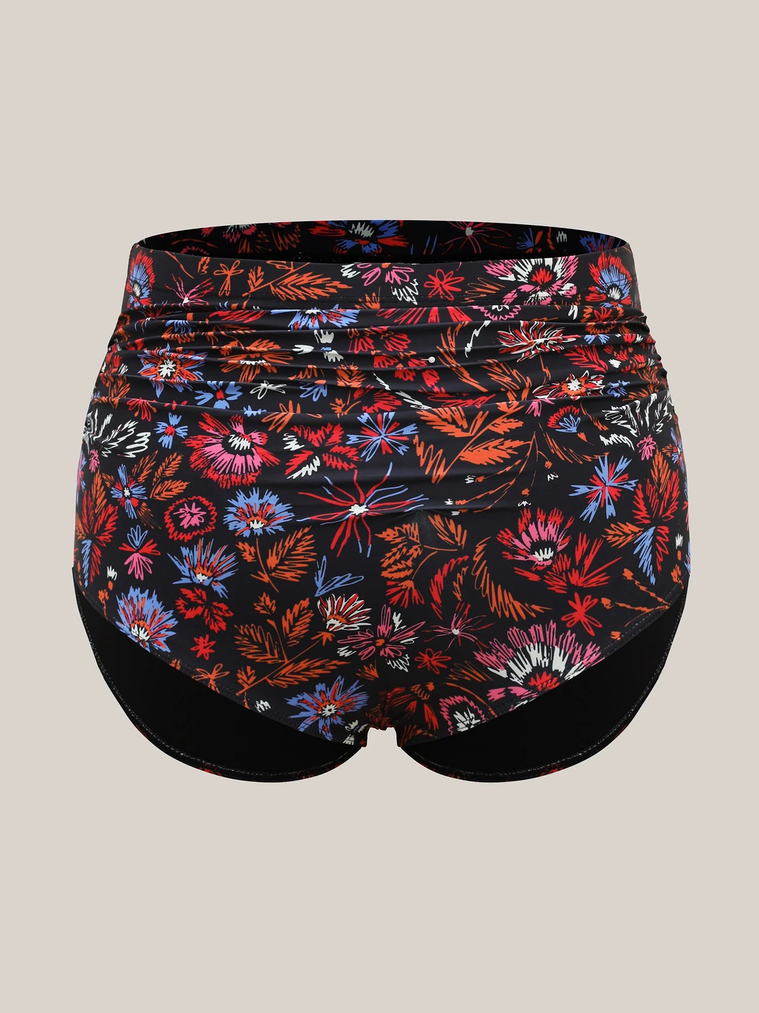 Floral Print Ruched Swim Bottoms
