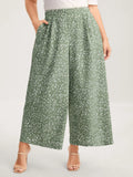 Ditsy Floral Print Wide-Leg Pants
