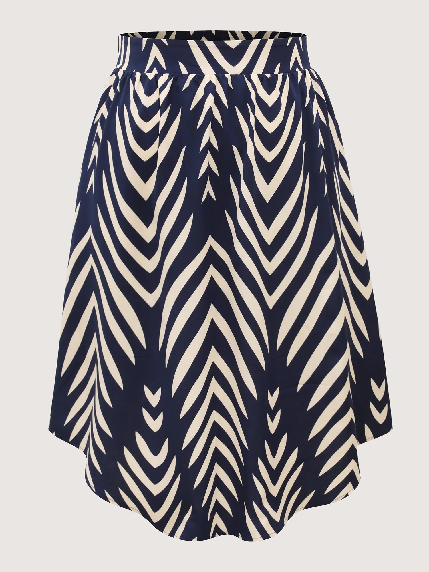 Geometric Print High Low Hem Skirt