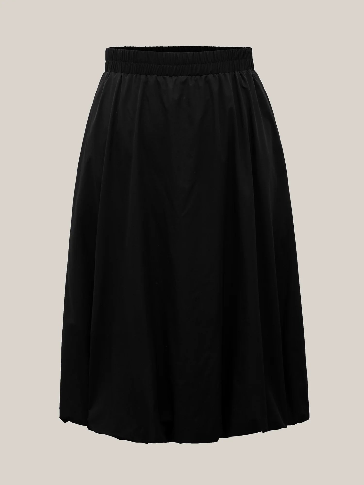 Bubble Hem Stretch Waist Midi Skirt