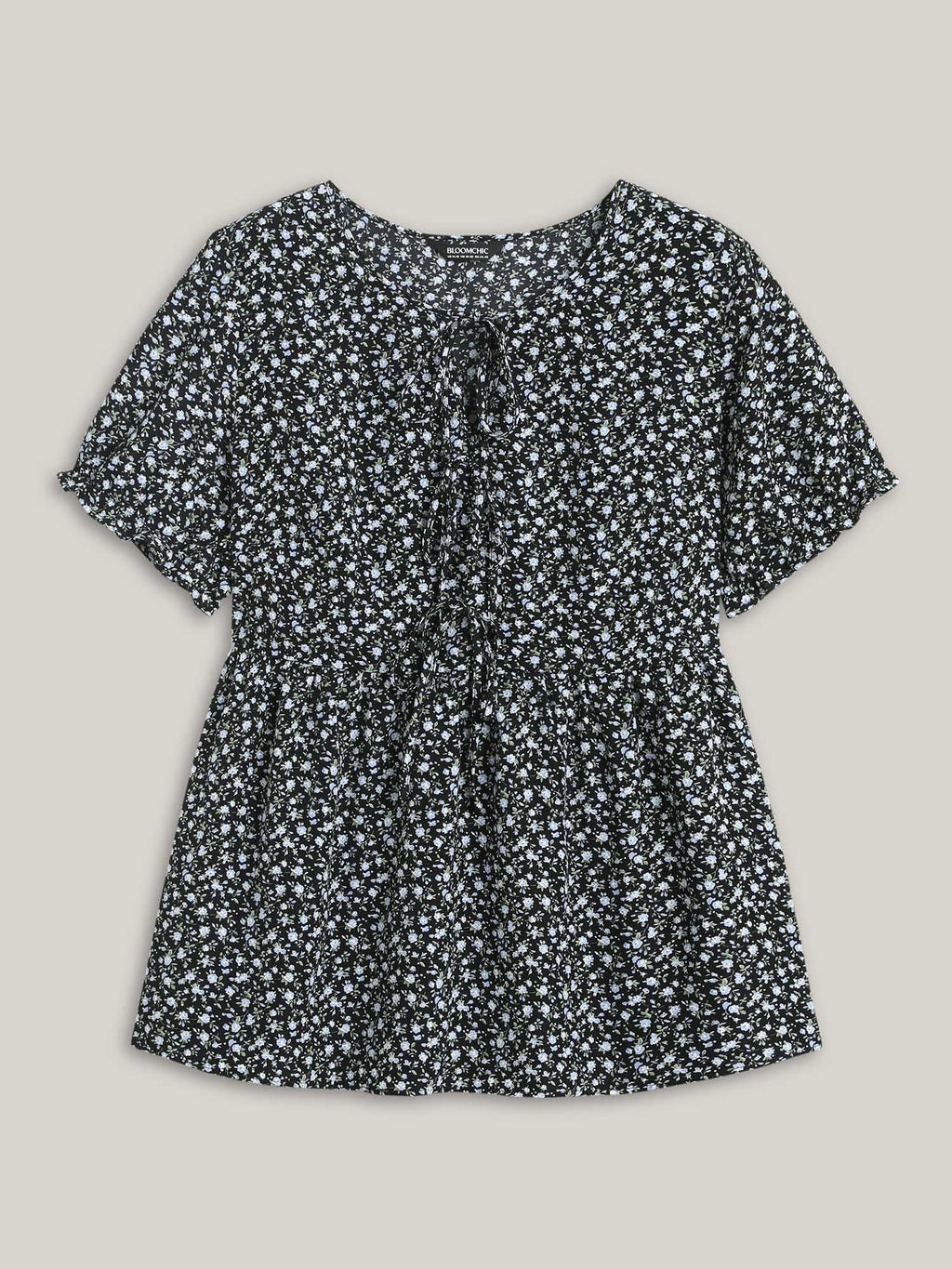 Ditsy Floral Print Bow-Tie Blouse