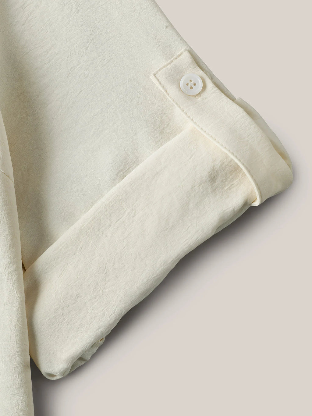 Bow Back Button Placket Solid Blouse