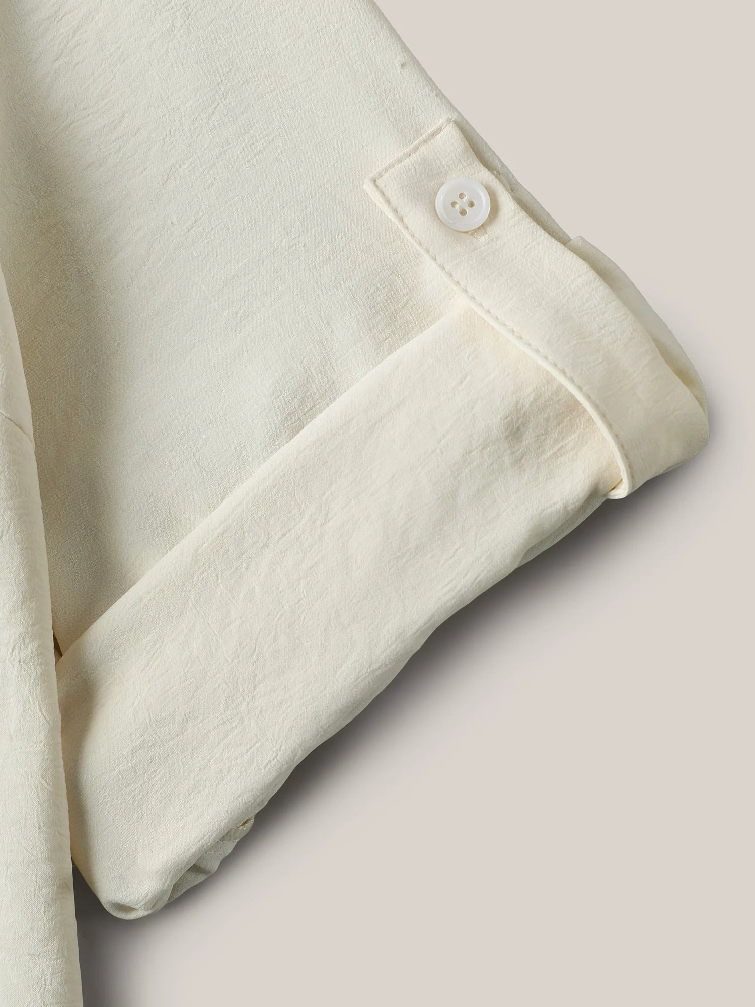 Bow Back Button Placket Solid Blouse