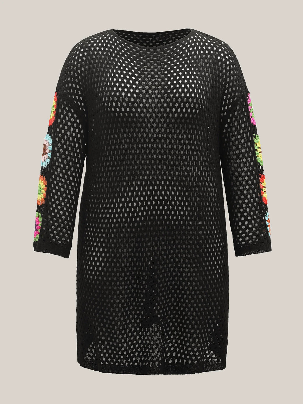 Crochet Shoulder Flower Cut-Out Swim Cover-Up