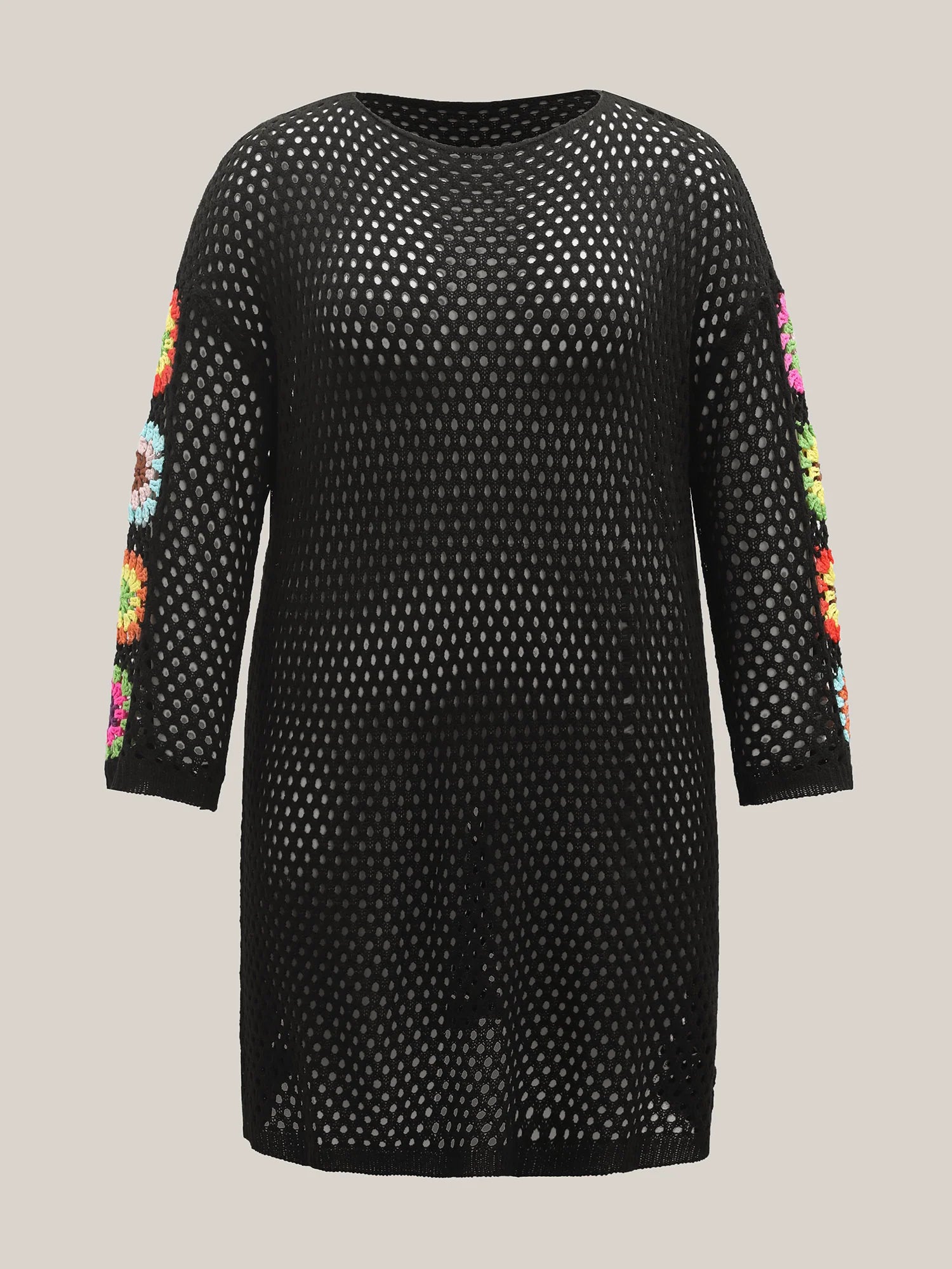 Crochet Shoulder Flower Cut-Out Swim Cover-Up