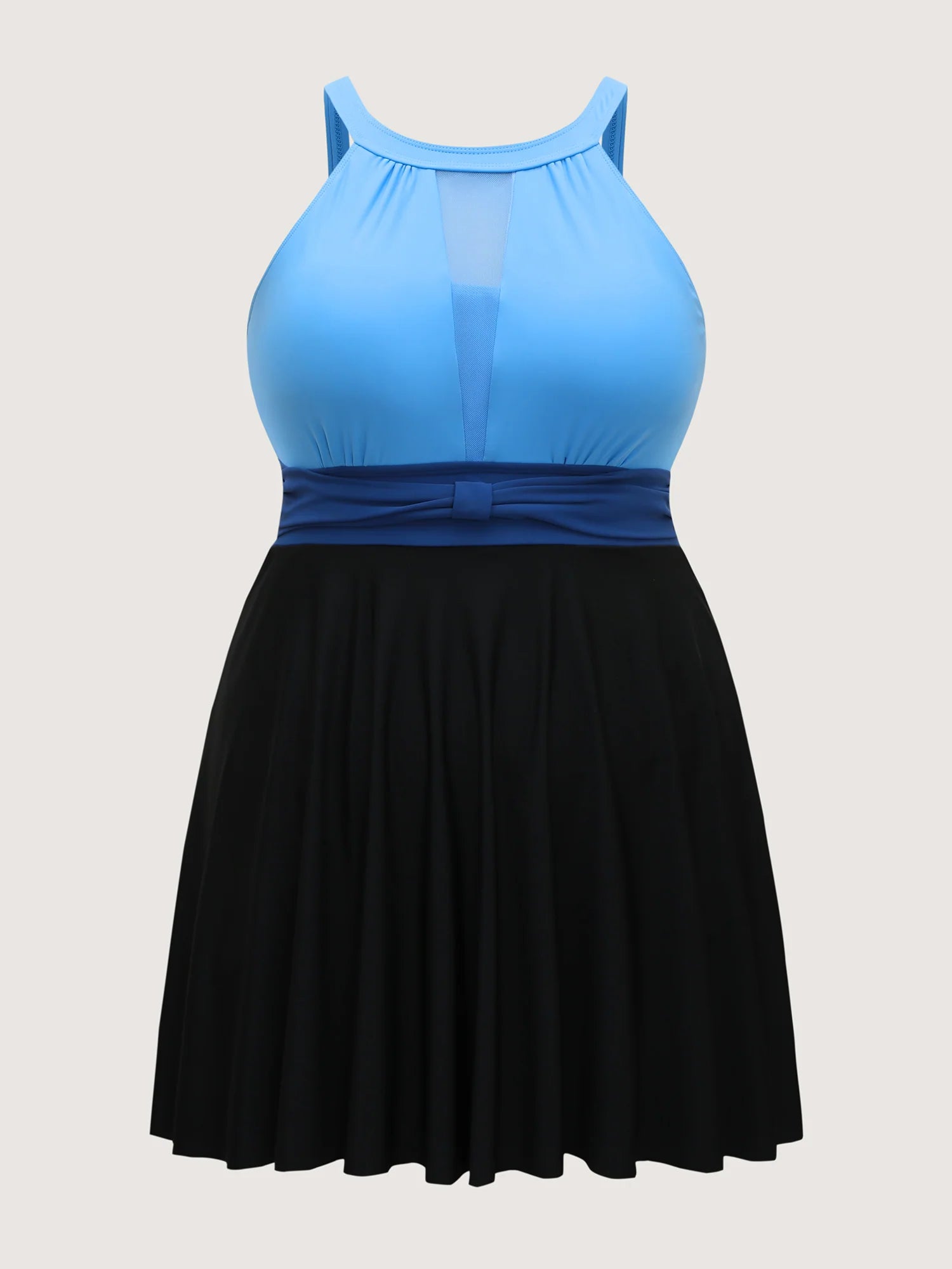 Color Contrast Adjustable Swim Dress
