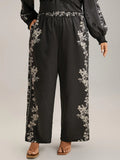 Boho Print Pocket Elastic Waist Pants