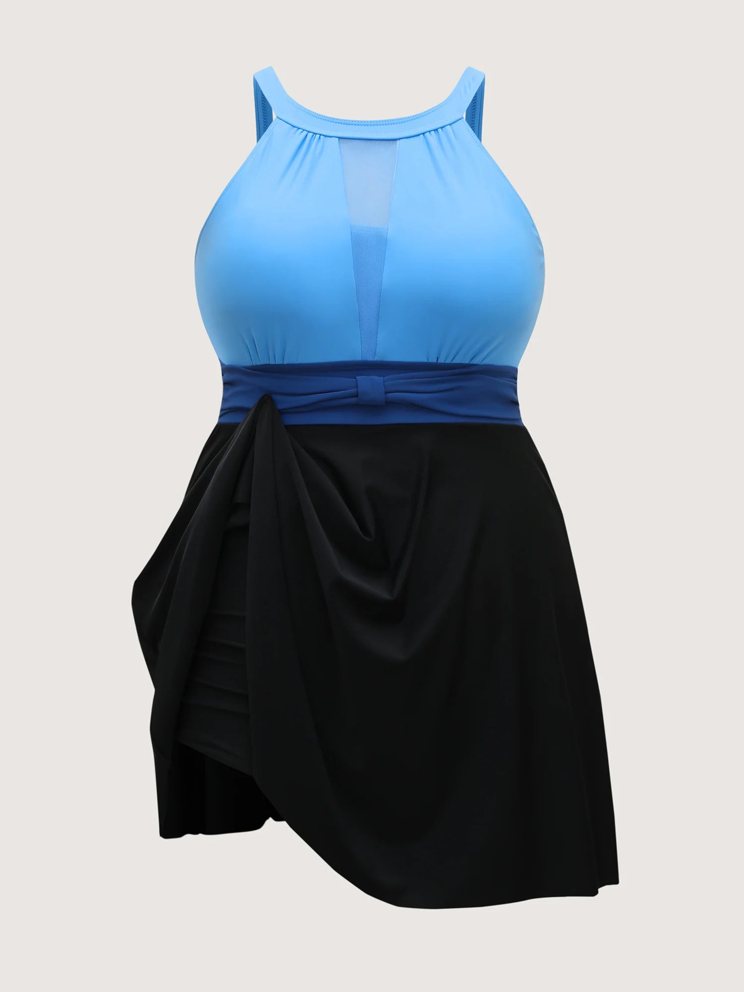 Color Contrast Adjustable Swim Dress