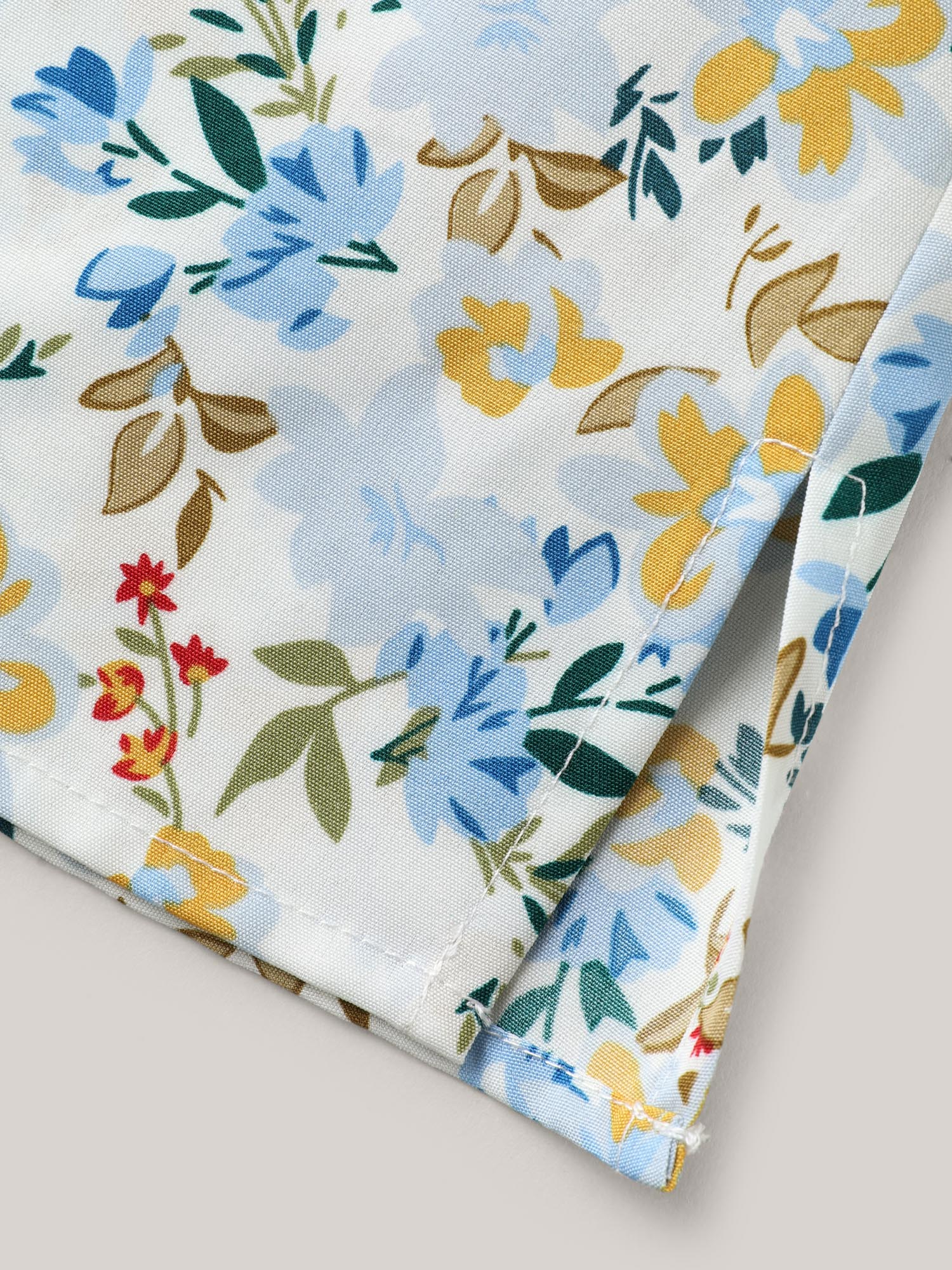 Floral Print Shirred Neck Blouse