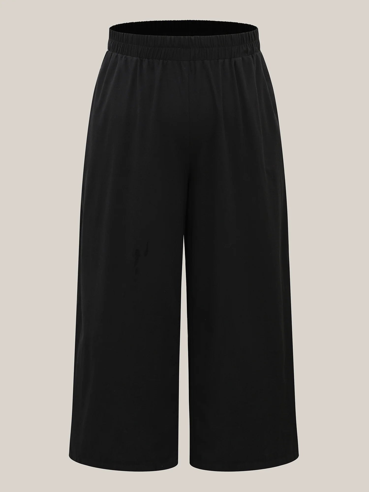 Lace Detail Solid Straight-Leg Pants